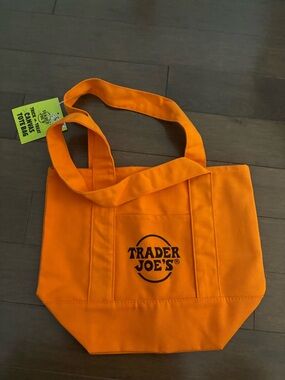 Trader Joe's Orange Canvas Tote Bag